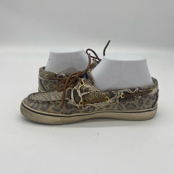 Sperry Leopard Print Clear Sequin Classic Boat Shoes - Picture 10 of 10